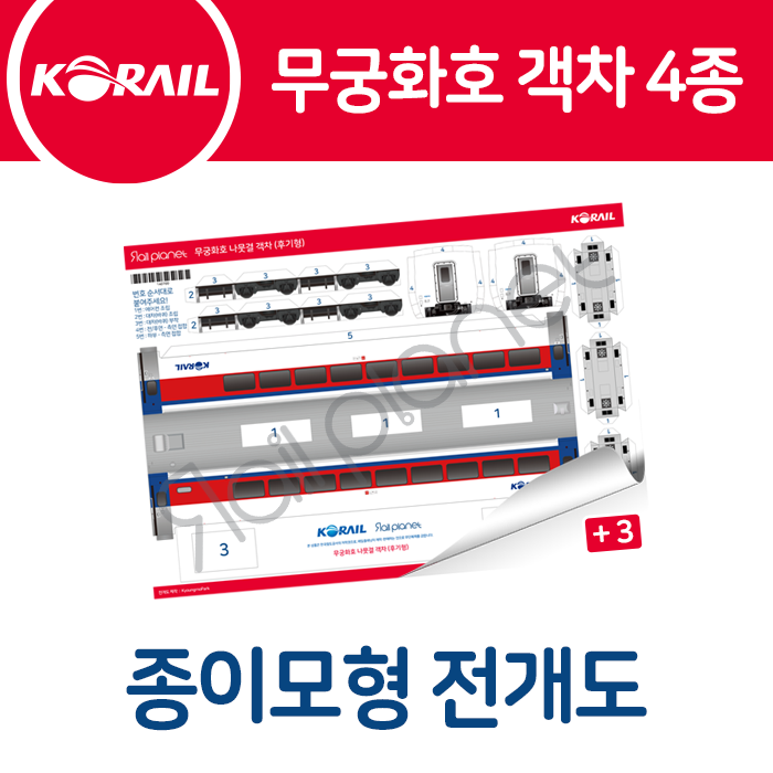 무궁화호 객차 종이모형 전개도 (1627388597) | 레일플래닛
